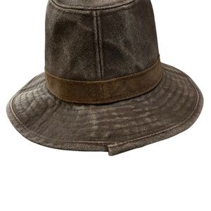 Dorfman Pacific Company Size Large Distressed Cotton Weathered Brown Fedora